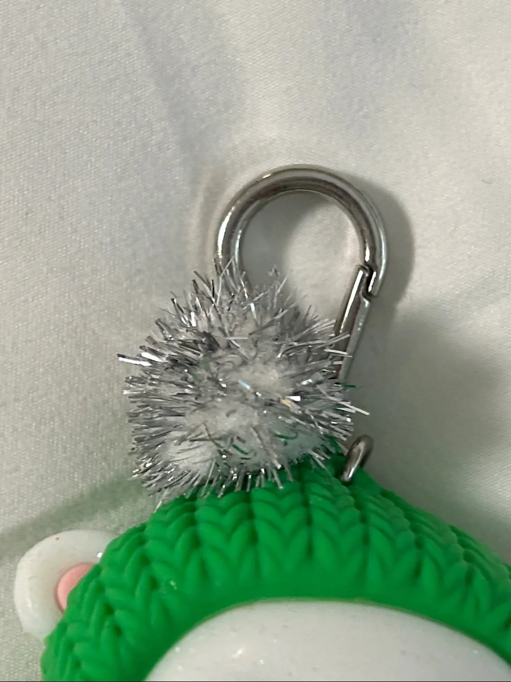 Bath & Body Works Polar Bear with Tinsel Pompoms PocketBac Holder keychain